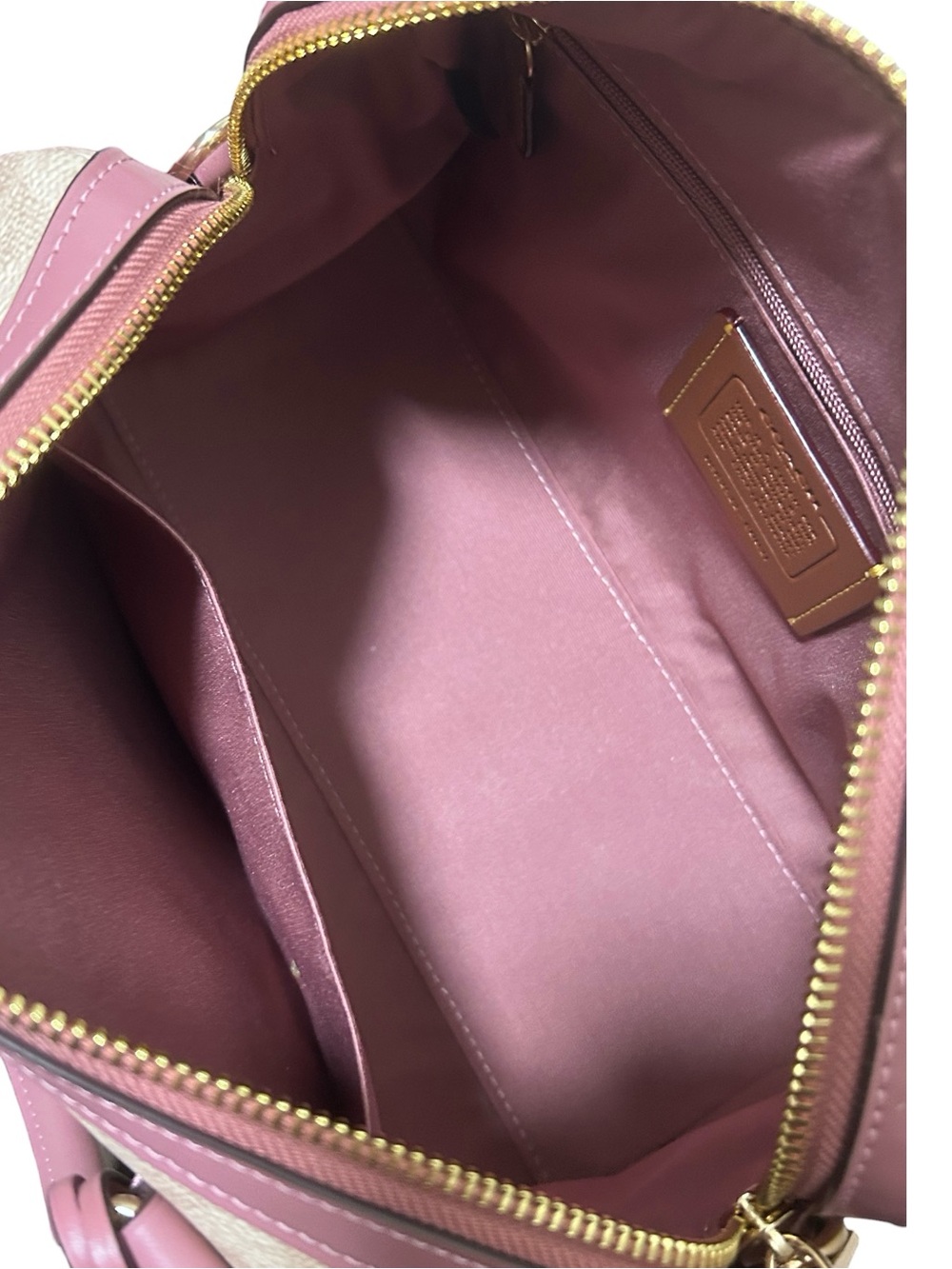 COACH Rowan Heart Charm Signature C Coated Canvas and Smooth Leather Crossbody - Picture 9 of 13